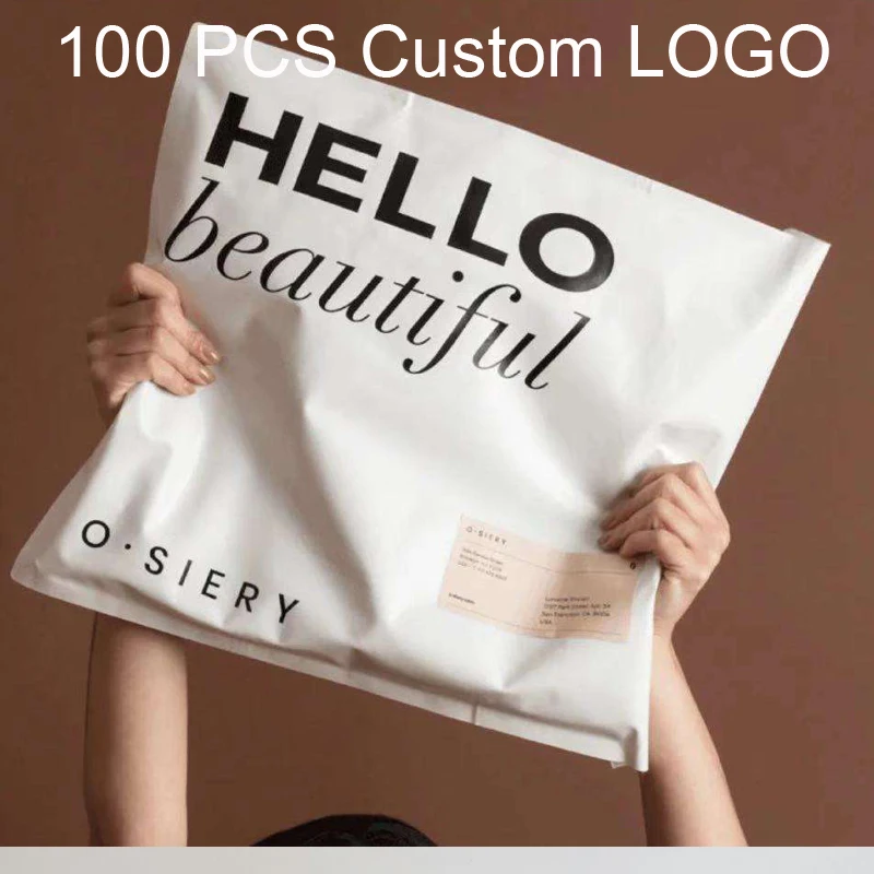 Custom Logo Printed Eco-friendly Recycled Tear-proof Postage Courier Shipping Mailing Bags for Clothing