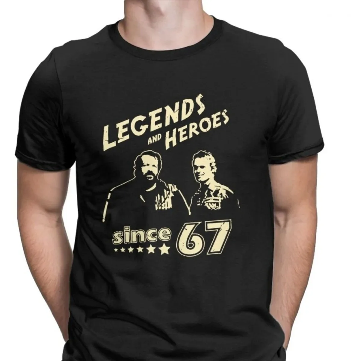 2024 Men's Bud Spencer Legend and Hero Since 67 Tops T-Shirt Terence Hill Novelty Happy New Year Camisas Men's Tops T-Shirt