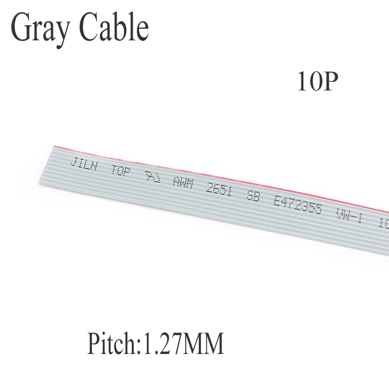 1M Flat Ribbon Cable 10/12/14/16/20/26/34/40 Way 1.27mm Pitch Grey Cable for IDC FC 2.54MM Connector