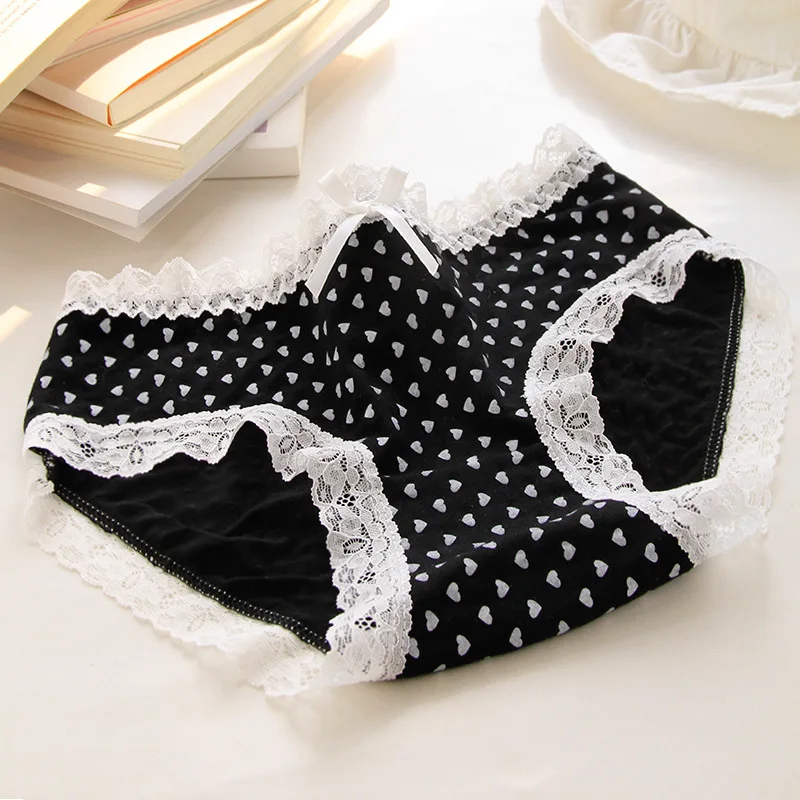 Women\'s Cotton Underwear Sexy Lace Panties Fashion Leopard Print Traceless Briefs Waist Comfort Underpants Female Lingerie