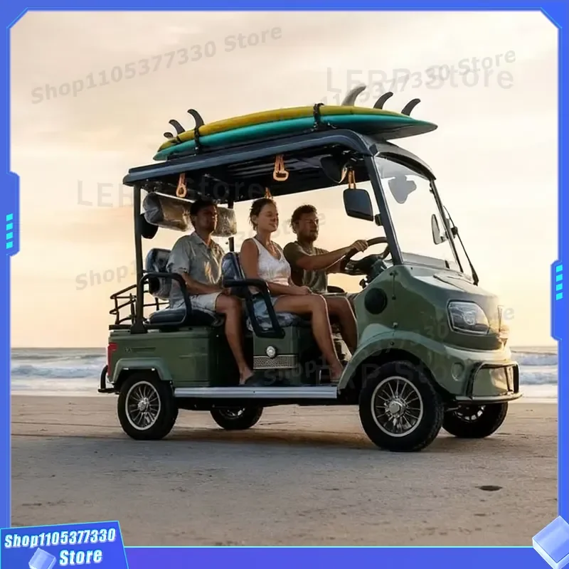 HLD 2000W 60V Electric Golf Cart 4 Seat Open Four Wheeler With Roof For Outdoor Sightseeing Powerful Battery Powered Vehicle