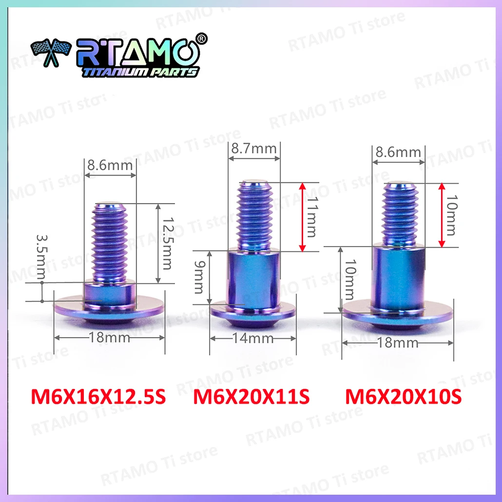 RTAMO M6 Titanium Front Fender Bolts for  Brembo MCS Pump Suzuki GSX1000 Fairings Specialized Step Bolts