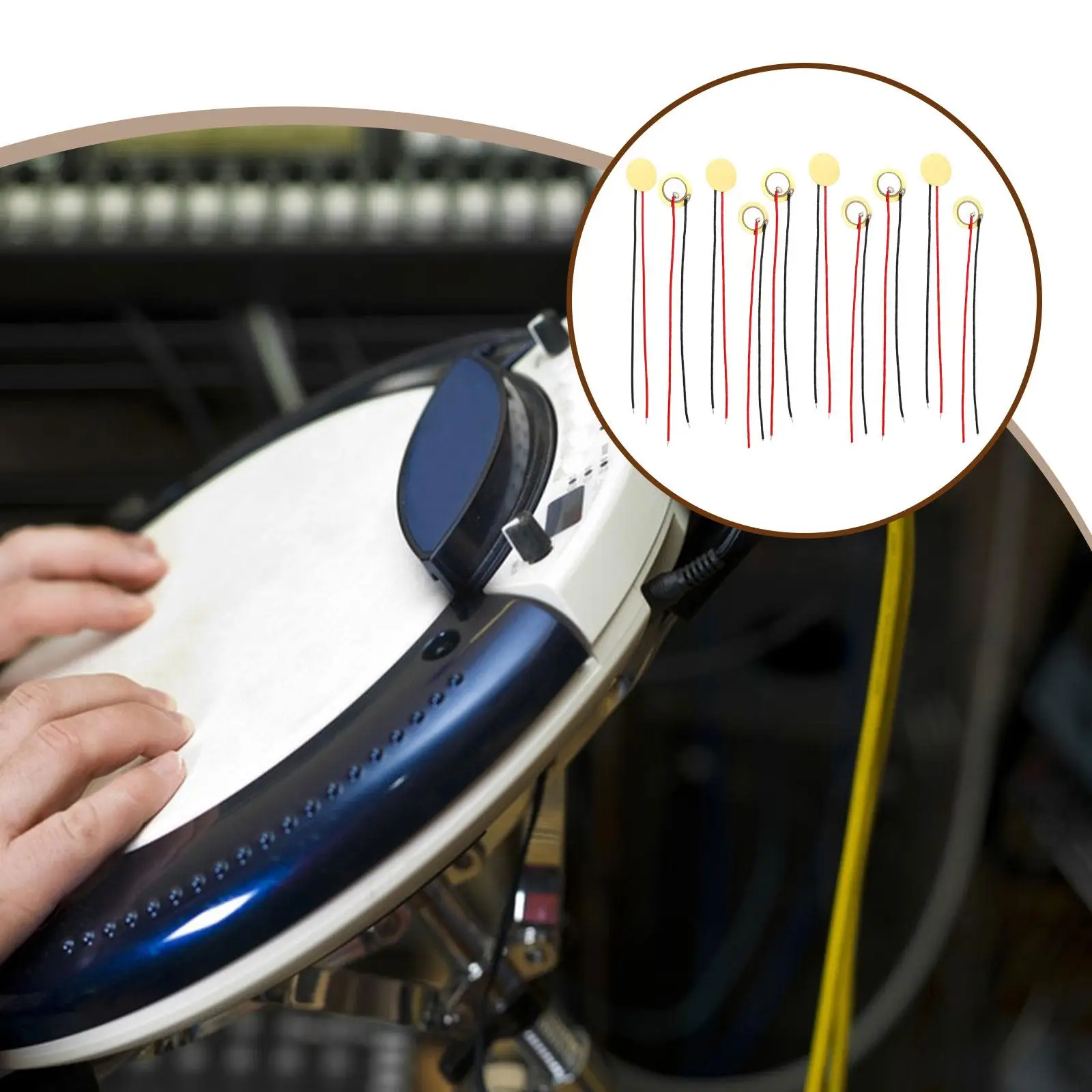 

Piezo Pickup Set 20mm Acoustic Disc Transducer Prewired Contact Microphone for Guitar Drum DIY Musical Instruments