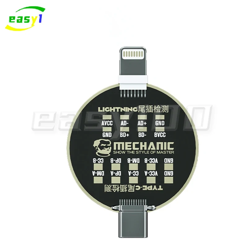 MECHANIC T810 mobile phone tail plug test board suitable for IPHONE Android Lightning TYPE-C non-charging fault detection