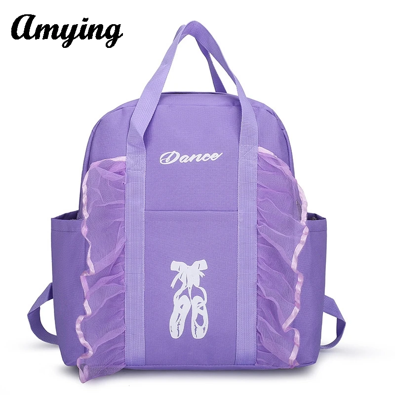 Mochila escolar con estampado de encaje para niños y niñas, bolso de almacenamiento para baile, Princesa, novedad de 2024