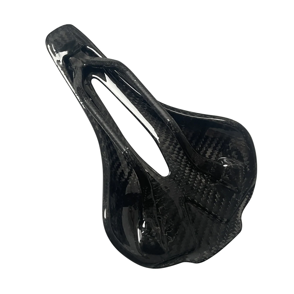 Vollcarbon-Fahrradsattel Ultraleichter Ovaler Carbon-Sattel mit Schienen Rennrad-Sitzkissen Fahrradteile – Detail 3