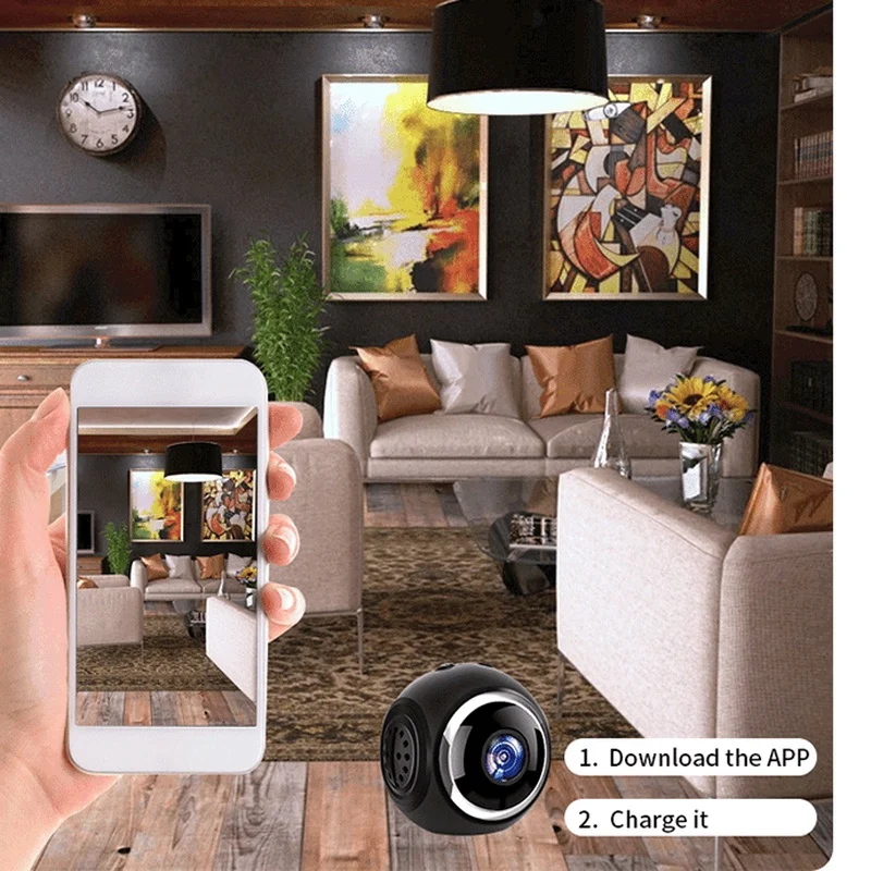 X11 USB قابلة للشحن كاميرا منزلية صغيرة واي فاي HD 1080P APP التحكم للرؤية الليلية كاميرا أمان لاسلكية كاميرات الويب الداخلية