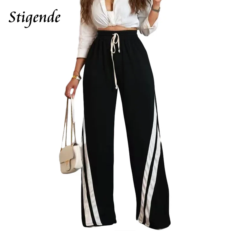 Stigende Wide Leg Joggers Sweatpants Women Drawstring Loose Palazzo Pants