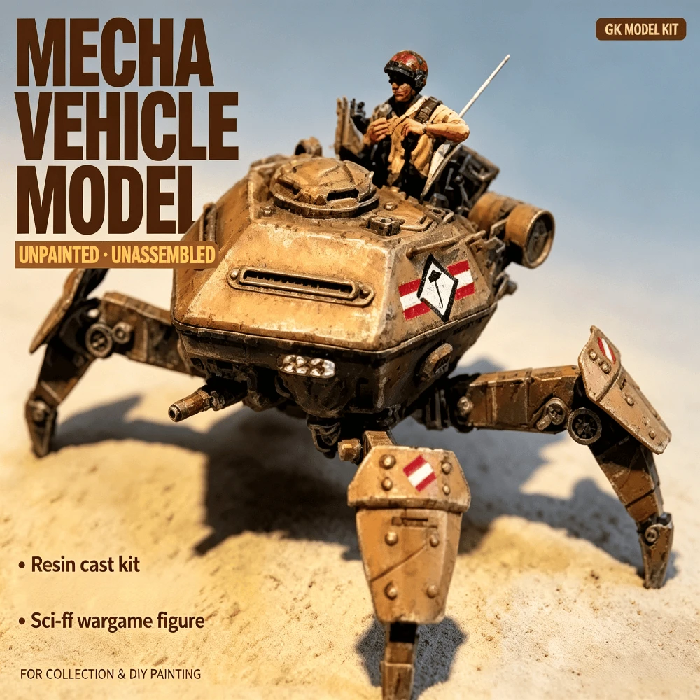 1/35 Mecha Vehicle Resin Model Kit | Four-Legged Armored Transport with Crew | Unpainted Unassembled