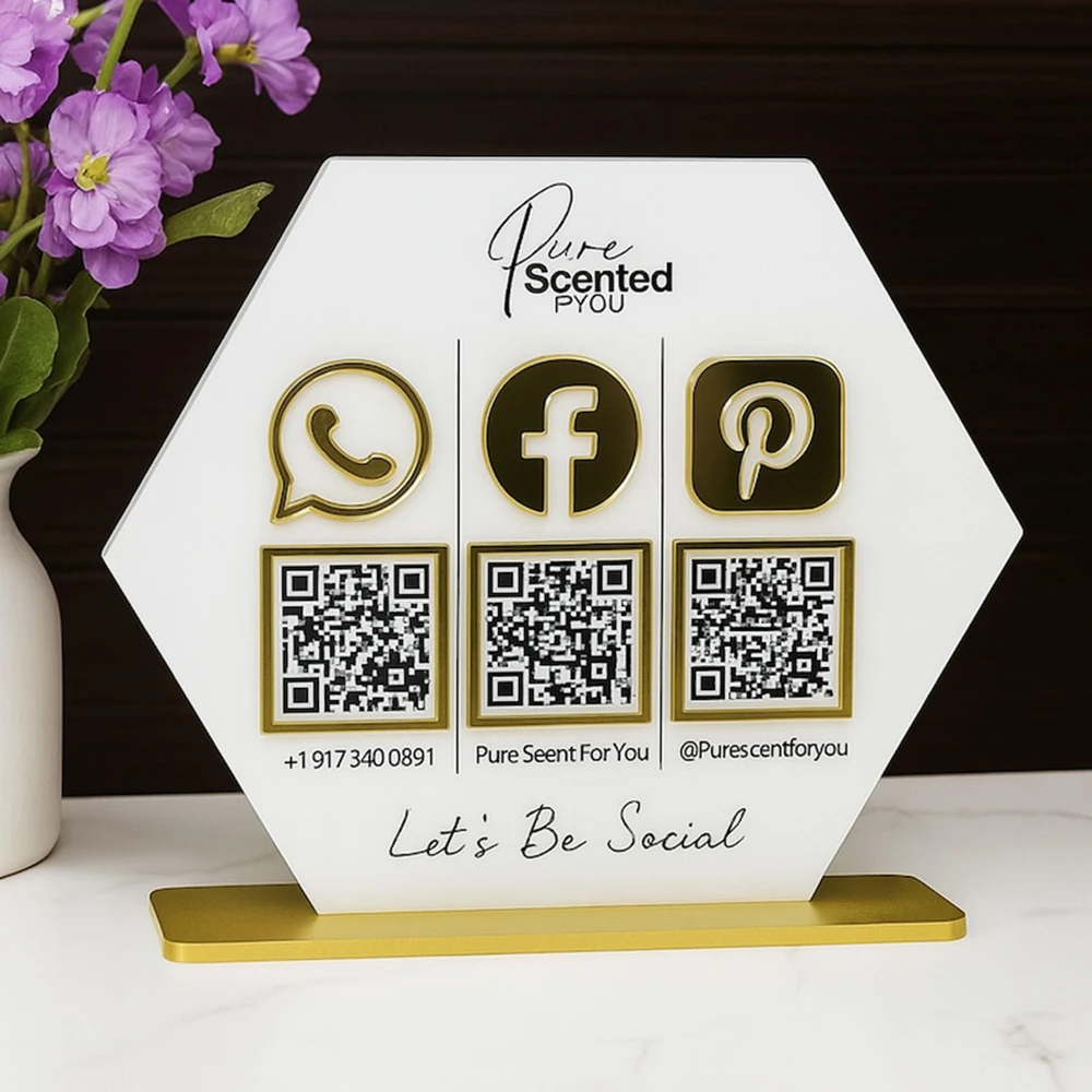 تخصيص الشعار الشخصي الاكريليك رمز الاستجابة السريعة عرض المجلس متعدد رمز الاستجابة السريعة التخصيص وسائل التواصل الاجتماعي مقهى بار العرض #3