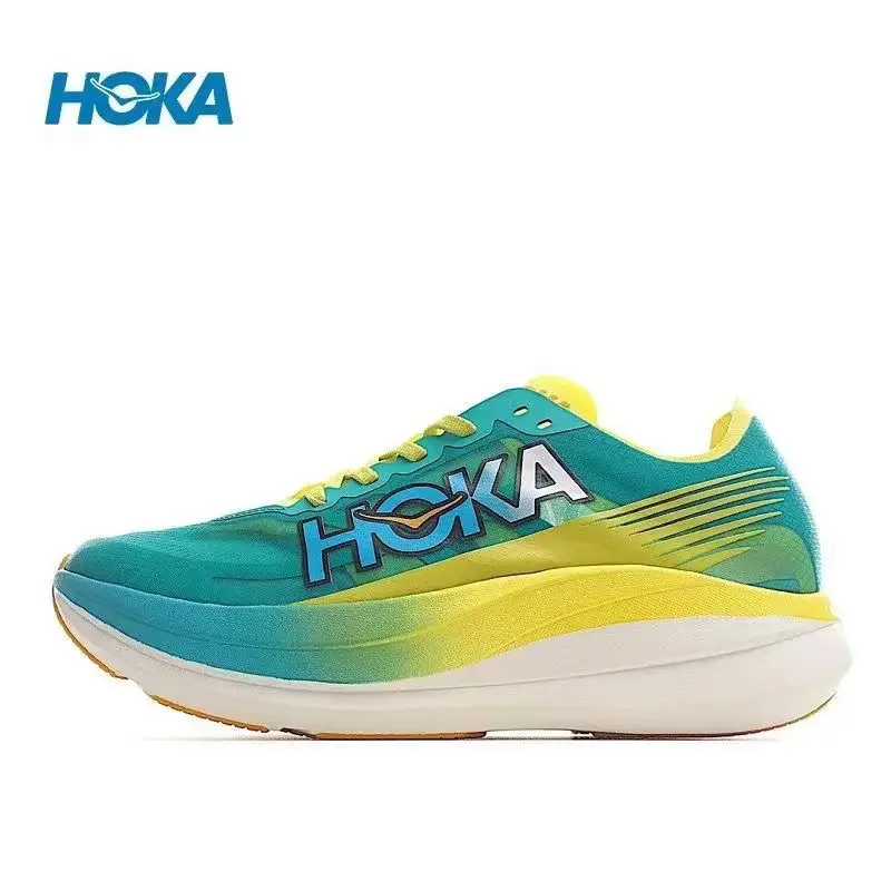 Original HOKA One One Rocket X2 Running Shoes Men Women Engineered Mesh Upper Professional Marathon Running Shoes