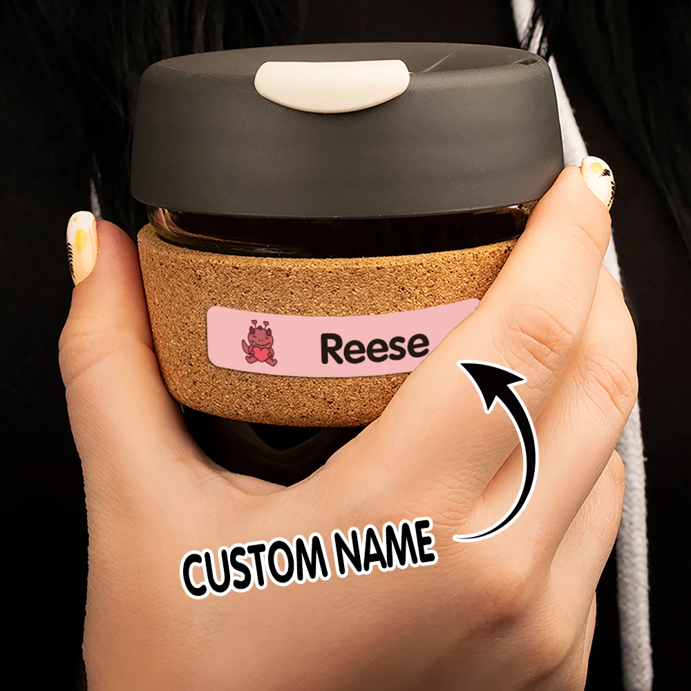 Étiquettes autocollantes personnalisées colorées avec nom de dinosaure, imperméables, pour jouets d'enfants, Logo, dissimulation des imperfections, couvrant les rayures sur les articles