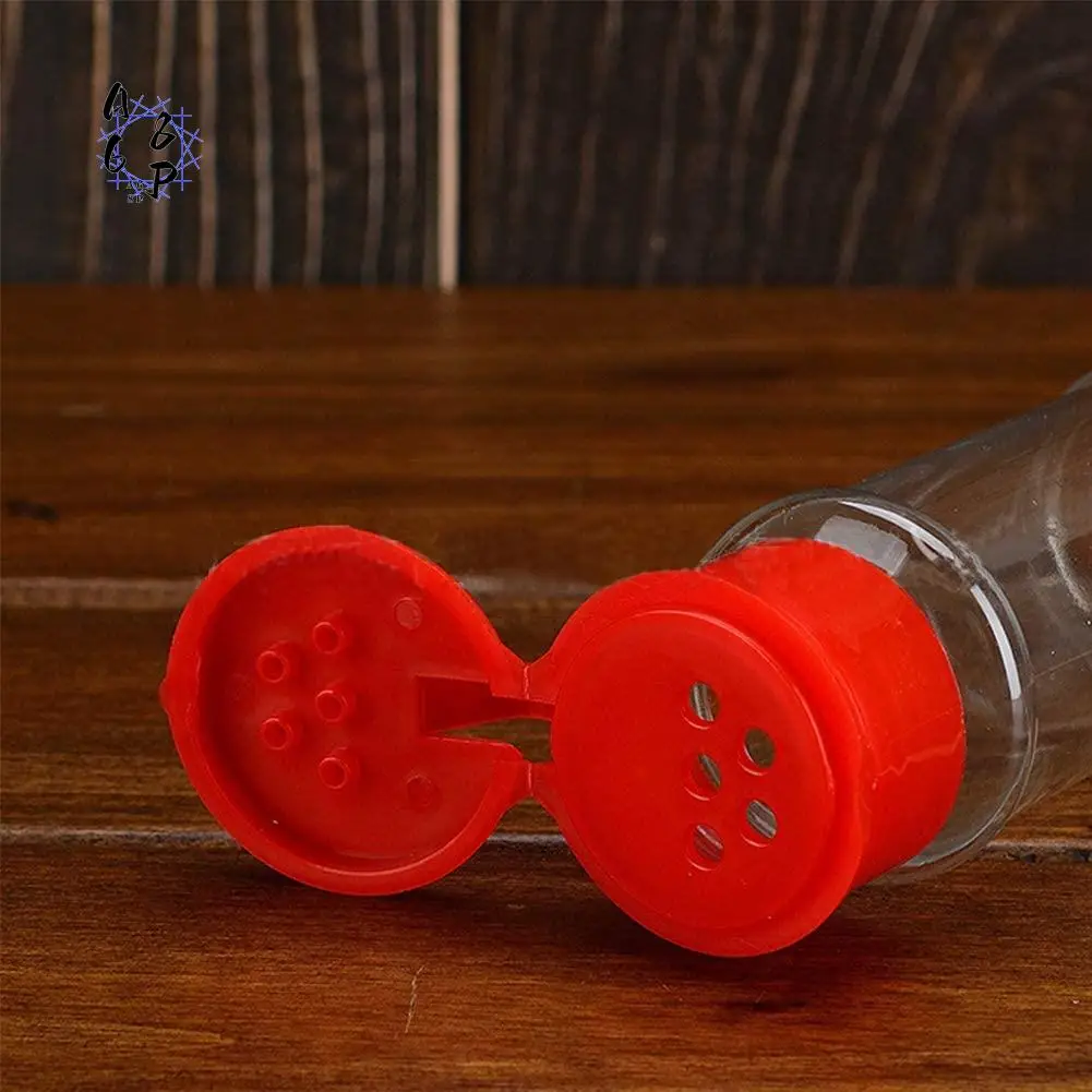 

A68P-Set Of 50 Empty Plastic Spice Bottles For Storing Barbecue Seasoning Salt Pepper Etc. 100Ml / 3.3Oz, Red
