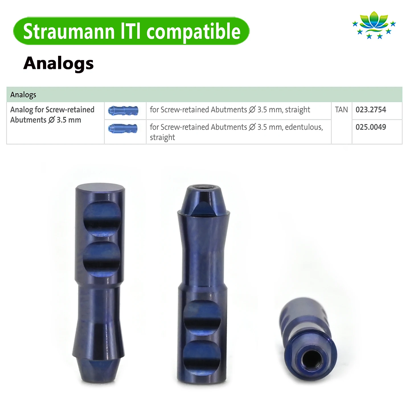 Straumann Multi Unit Analog for CAD/CAM NC RC Abutment Dental Lab Modeling Part Compatible with Prosthesis Design Factory Direct