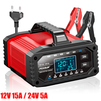 EAFC Car Battery Charger 12V 25A/24V 15A Automatic and Motorcycle Battery Charging Device Lead-acid LiFiPO4,GEL, AGM Battery