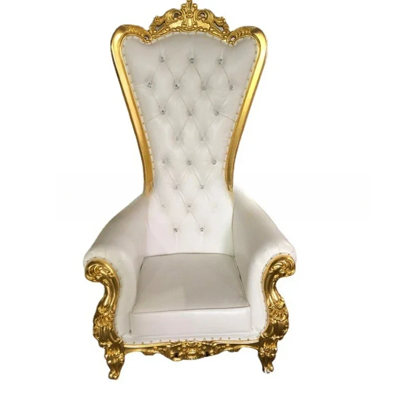 Hotel lobby mermaid queen chair, solid wood groom and bride chair, high-end image chair, high-back wedding chair