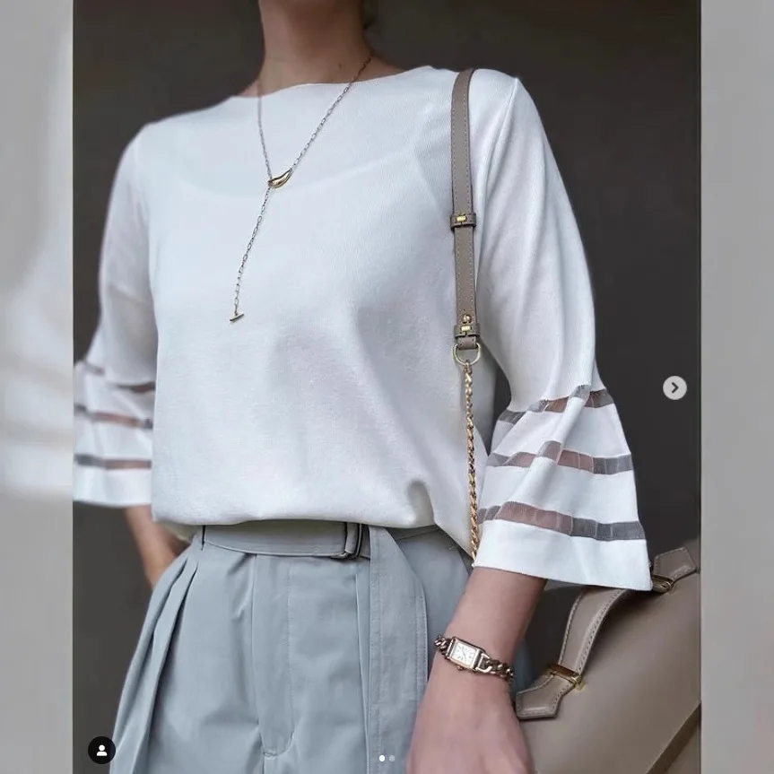 

New Japanese Style Flared Sleeve Knitted Top 2025 Chic Women's Tops