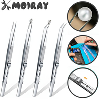 Stainless Steel Tweezers Adjustable Slide Lock Antistatic Tweezers Jewelry Making Tool for Electronic Component Repair Tools