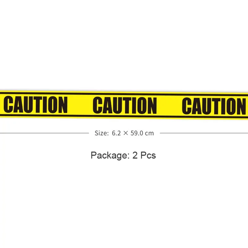 2 Pcs/Set 59CM Caution Sticker Tape Stickers Tape for Suitcase Lugguage Fridge DIY Decorate Stickers Long Waterproof Pegatinas
