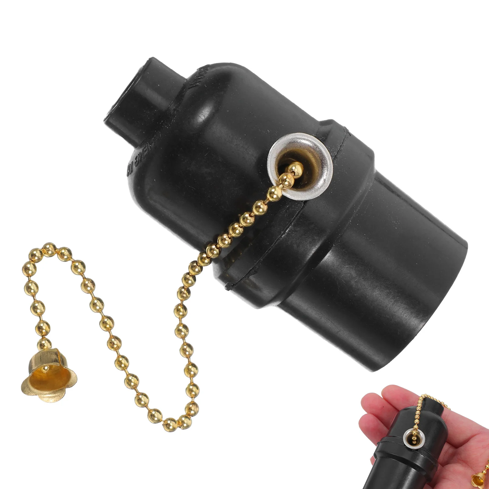

E26 Retro Pull Chain Lamp Socket Black Ring Sturdy Materials for Table Floor Lamps Nighttime Convenience Versatile Use