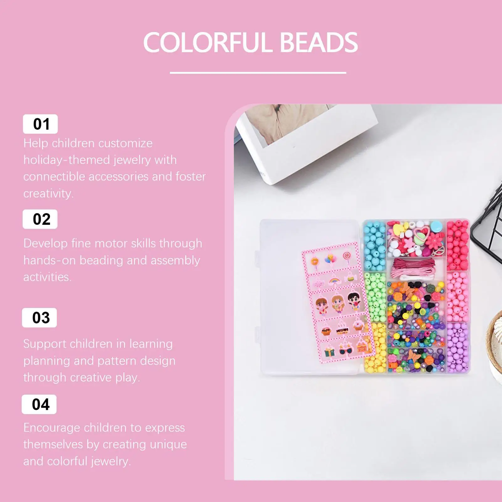 Armband maken Kit Kralen Kralen Set voor armbanden Creatief knutselen Projectbenodigdheden Speelgoedset voor dochter Kinderen Peuter Jongens