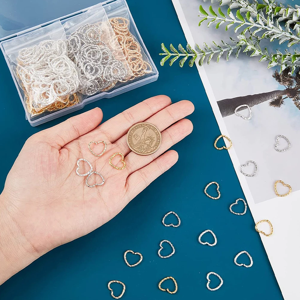 

320pcs Heart Link Charms Jump Rings Jewelry Making Accessories Necklace Earring Bracelet Keychain Diy Craft Metal Connectors