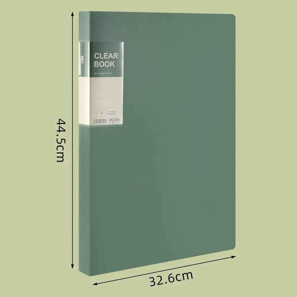 A3 كتاب شفاف متعدد الألوان مجلد الصفحة الداخلية الشفاف حجم كبير يخزون بشكل آمن ويعرض حقيبة ملفات تخزين المستندات #6