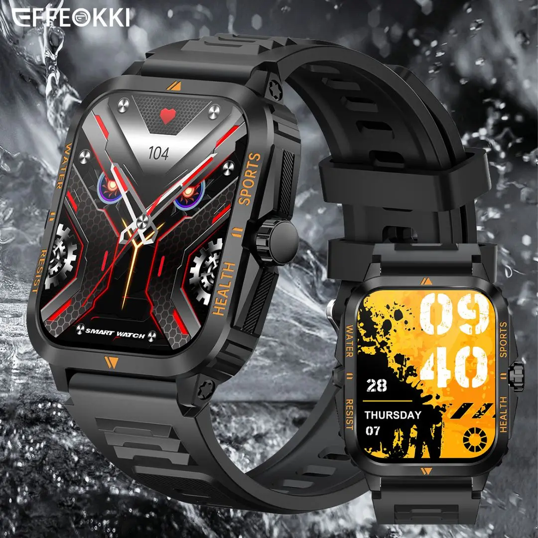 Rugged Military Smart Watch Smart Bracelet Waterproof Wristwatch Outdoor Smartwatch 2024 For Oppo Vivo Android Phone