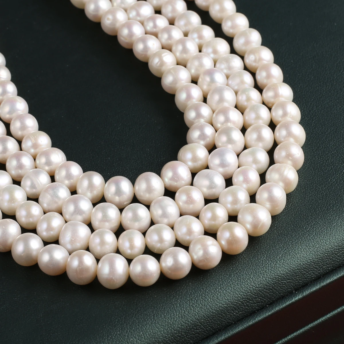 Natural Freshwater White Pearl Punch Beads 8-9mm Jewelry Making DIY Wedding Bride Necklace Bracelet Accessories Elegant Jewelry