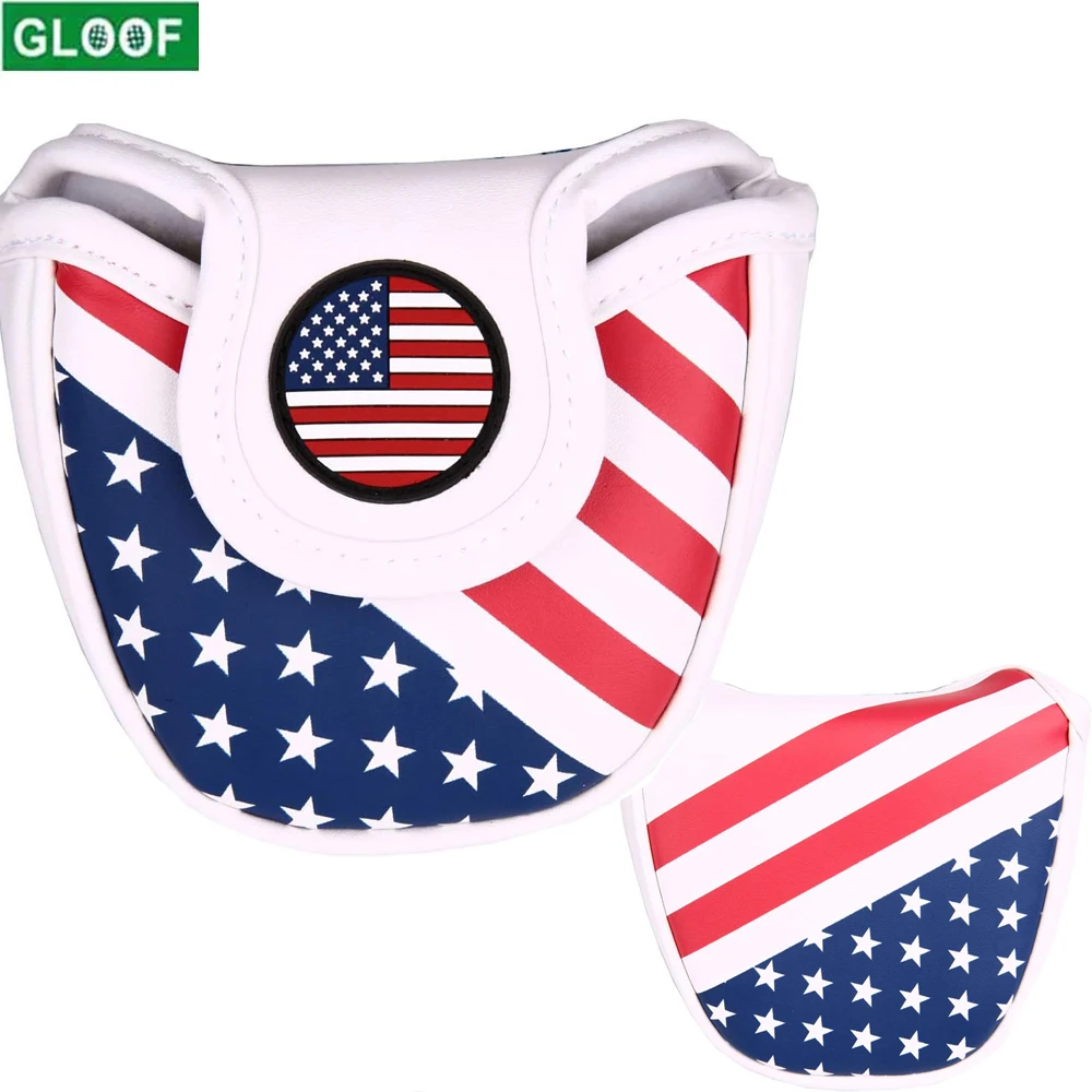 

USA Stars and Stripes Magnetic Closure Golf Mallet Putter Head Covers for Odyssey Scotty Cameron Golf Builder