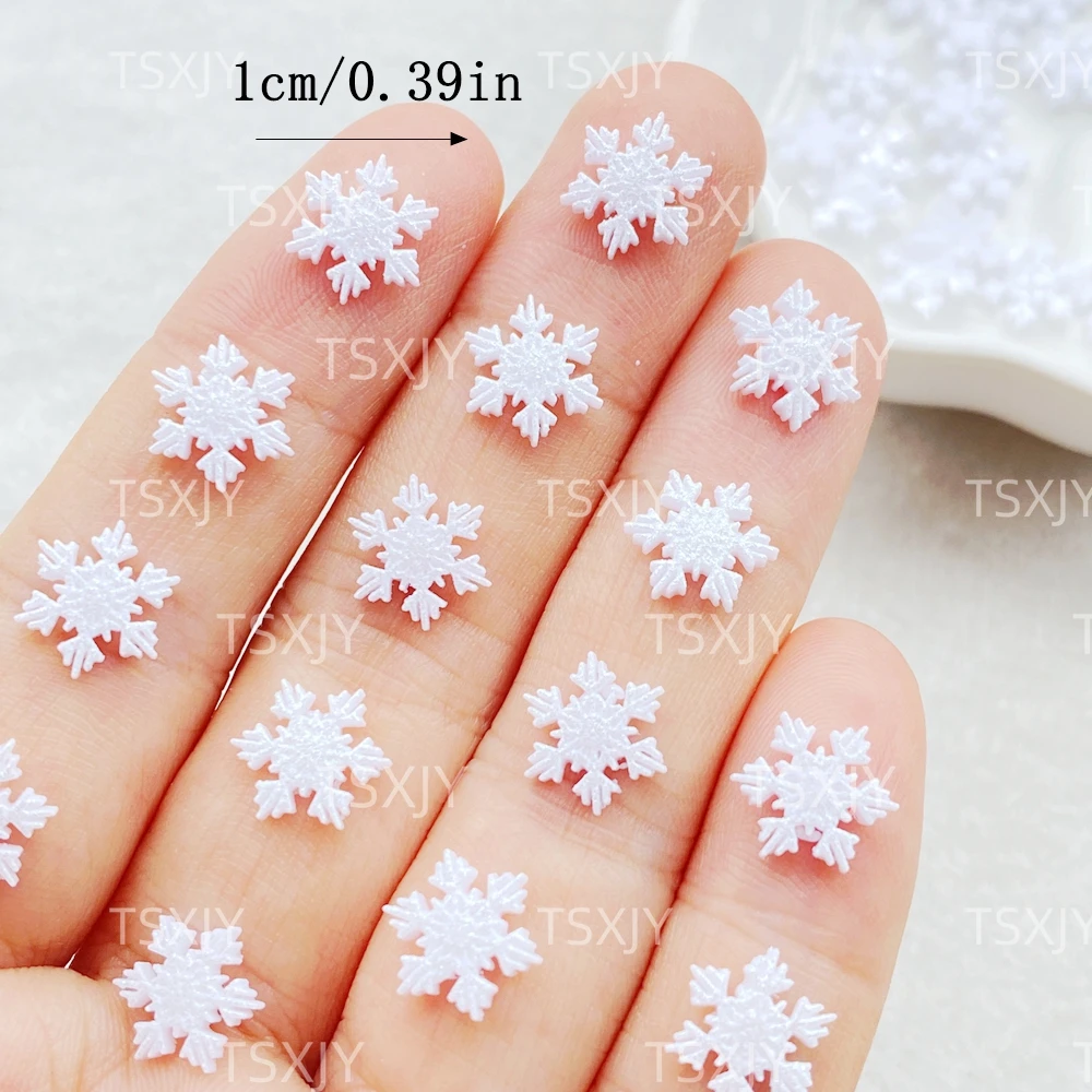 200 قطعة راتينج صغير لطيف صغير أبيض عيد الميلاد الثلج مسمار الفن حجر الراين المسطح DIY بها بنفسك عيد الميلاد سجل القصاصات الحرف #4