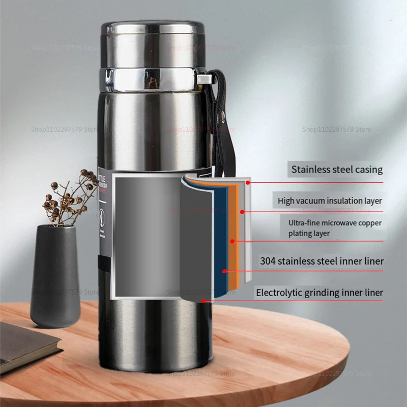 Taza termo de acero inoxidable 316 para hombres y mujeres, taza de agua portátil, práctica taza termo de separación de té
