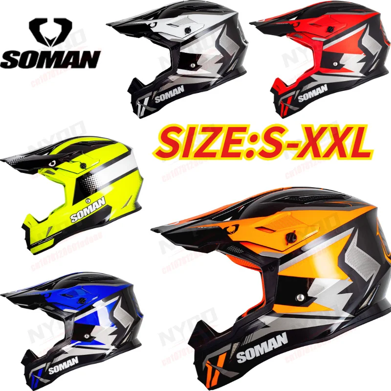 

SOMAN M11 Off Road Motorcycle Helmet, Adult Riding Helmet, Personalized Motocross Casco Motorbike, DOT Approved Capacete