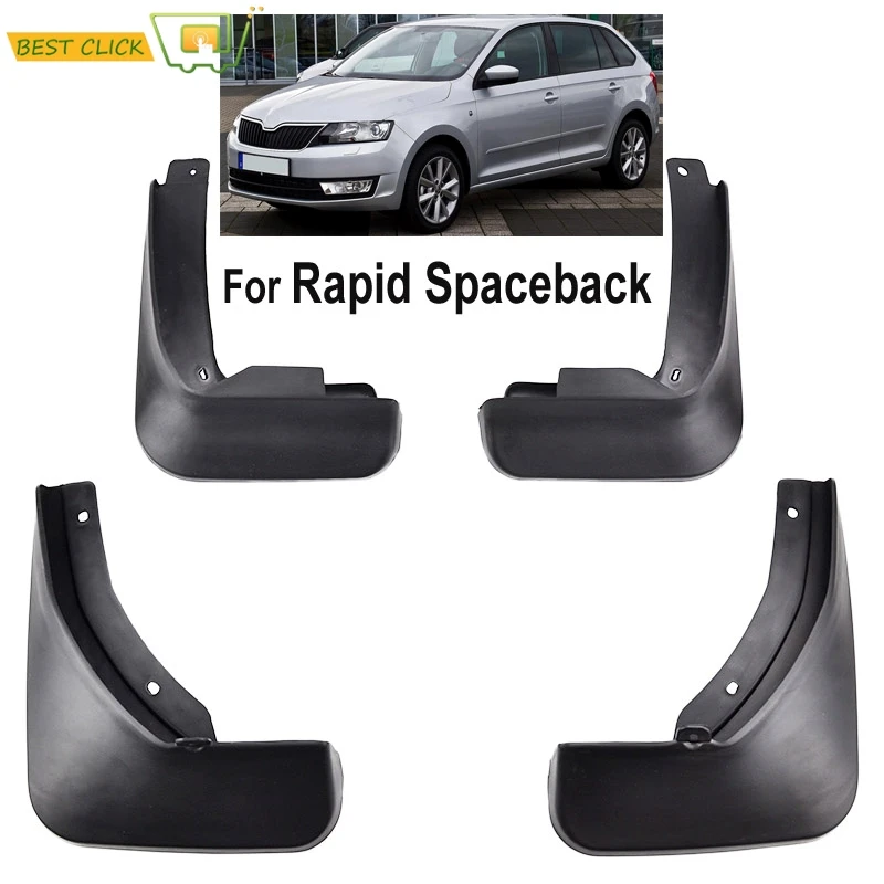 4Pcs Mud Flaps Splash Guards for Skoda Rapid Spaceback Hatchback 2013-on Front Rear Wheel Accessories 2014 2015 2016 2017 2018