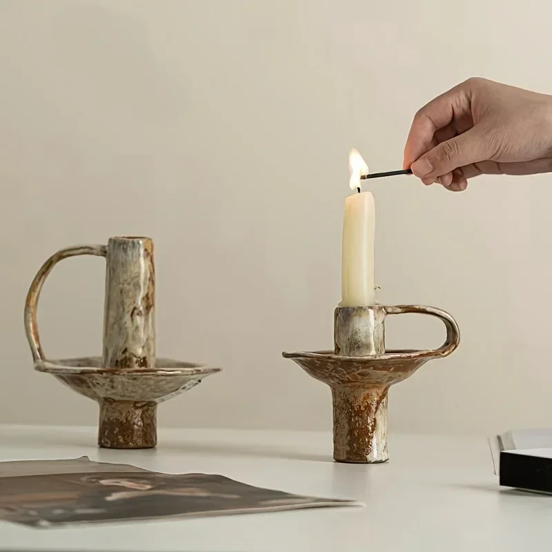 Vintage Ceramic Candlestick Modern Home Decor Enhancer for B&B Hotels And Family Dinners Atmosphere Booster