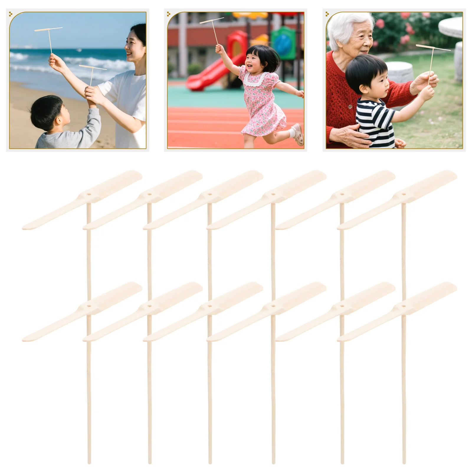 

20pcs Bamboo Dragonfly Kids Flying Durable Outdoor Throw Catch Game 360 Rotatable Portable Children Sports Plaything Party