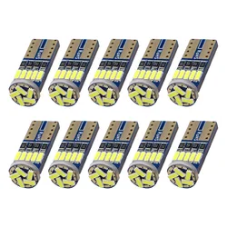 10x T10 W5W 4014 15SMD LED Canbus High Power Car Clearance Wedge Side Light Interior Dome Reading Lamps 12V 6000K No error White