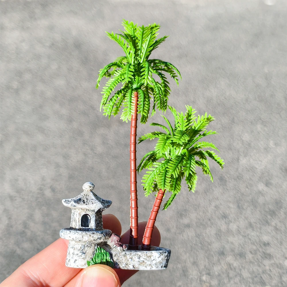 10 stuks miniatuur cocunt palmboom model DIY bos strand park regenwoud spoorweg decor landschap gebouw landschap accessoires