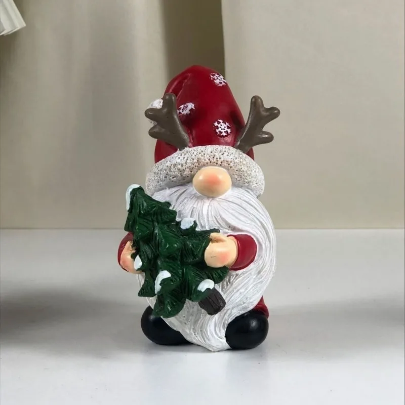 Desktop Santa Claus Resin Ornament,Christmas Gift Handicraft for Home Bedroom Living Room Decorate,Christmas