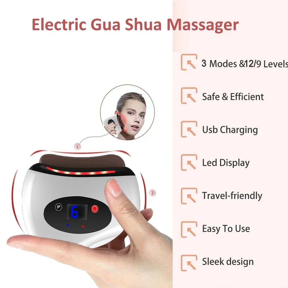 Electric Scraping Board Massage Hot Compress Dredging Meridian Lymphatic Drainage Soothe Tense Muscles Gua Sha Board