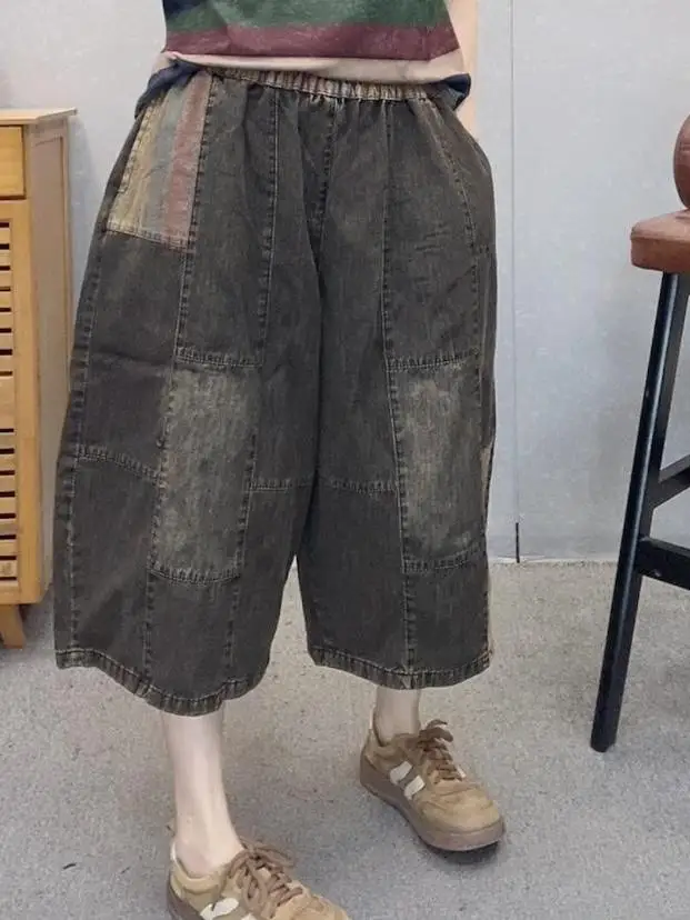 

Summer New Sle Casual High Waist Wide Leg Jeans ort Pants Women's Loose Fit Straight Cut Denim Water Waed Faded Trendy