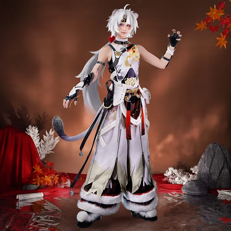 Wuthering Waves Lingyang Cosplay Costume Wig Game Uniform Liondance Troupe Glacio Resonator Jinzhou Halloween Party Women Me#1#W