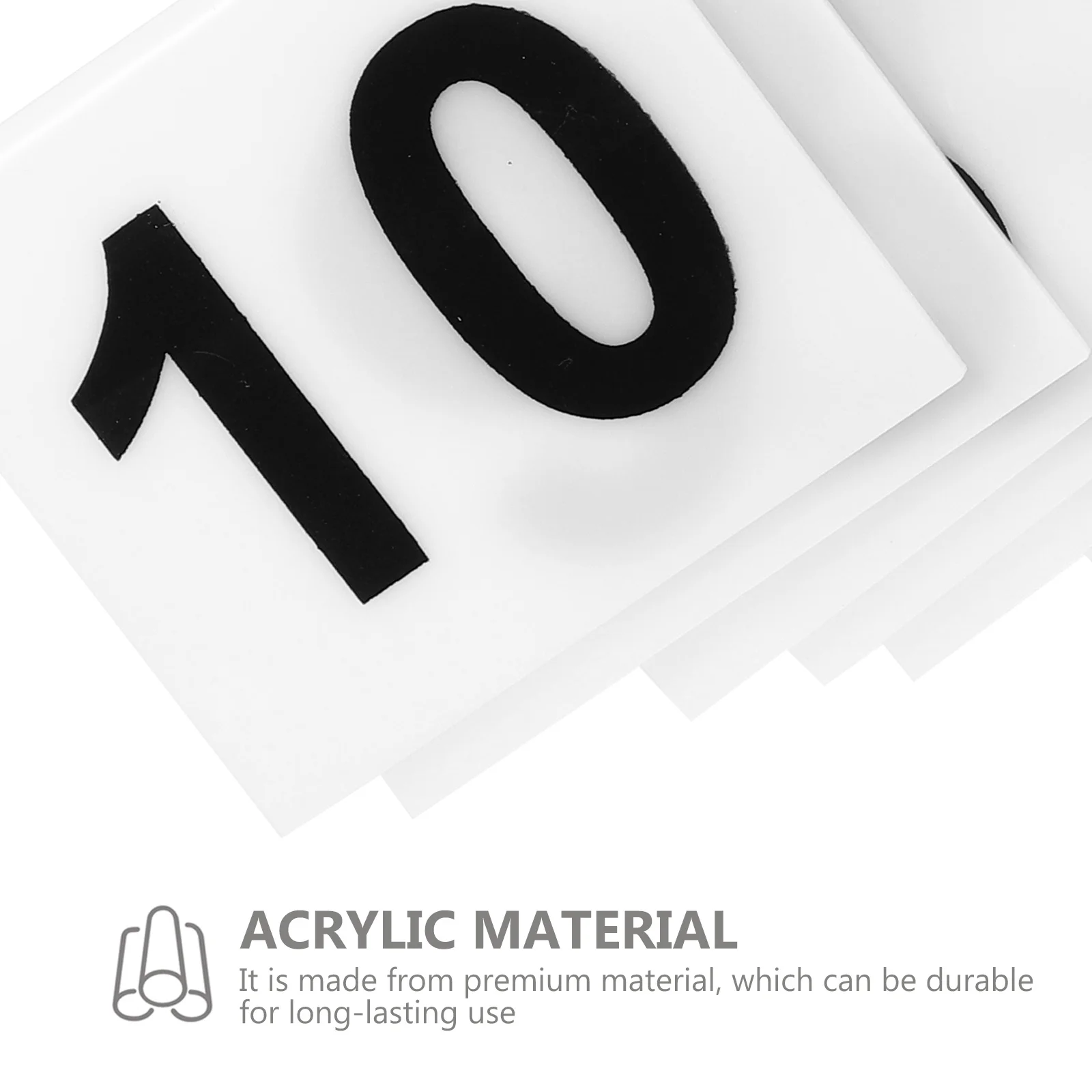 

10Pcs Acrylic Table Sign V Shaped Double Sided Number Plate Household Wedding Decorative Reserved Stand