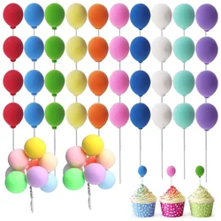 Colorful Balloon Cake Topper Round Mini Balloon Cupcake Toppers Cake Decoration for Wedding Birthday Baby Shower Party Supplies