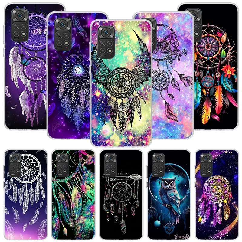 Retro Feather Dreamcatcher Phone Case For Xiaomi Redmi Note 13 12S 12 11S 10 9 8 10S 11 11T 11E Pro Plus + 9S 8T 7 5G Cover Coqu