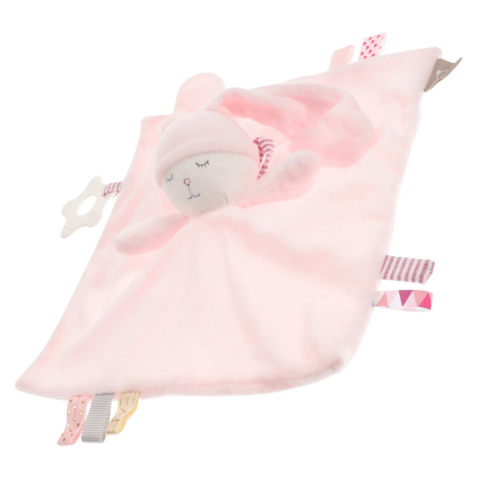 Baby Soothing Security Blanket Infant Bunny Shape Soft Lightweight Comfort for Nursery Cuddle Visual Stimulation Gift