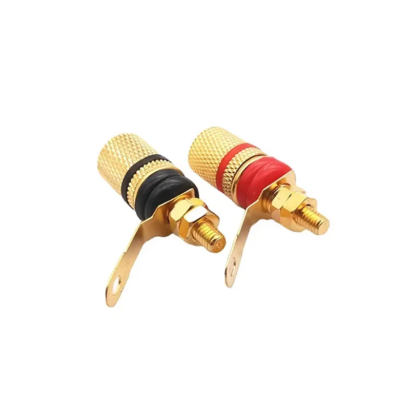 Audio Rack Speaker Terminal Posts Connector 4mm Gold Plated Banana Plug Socket