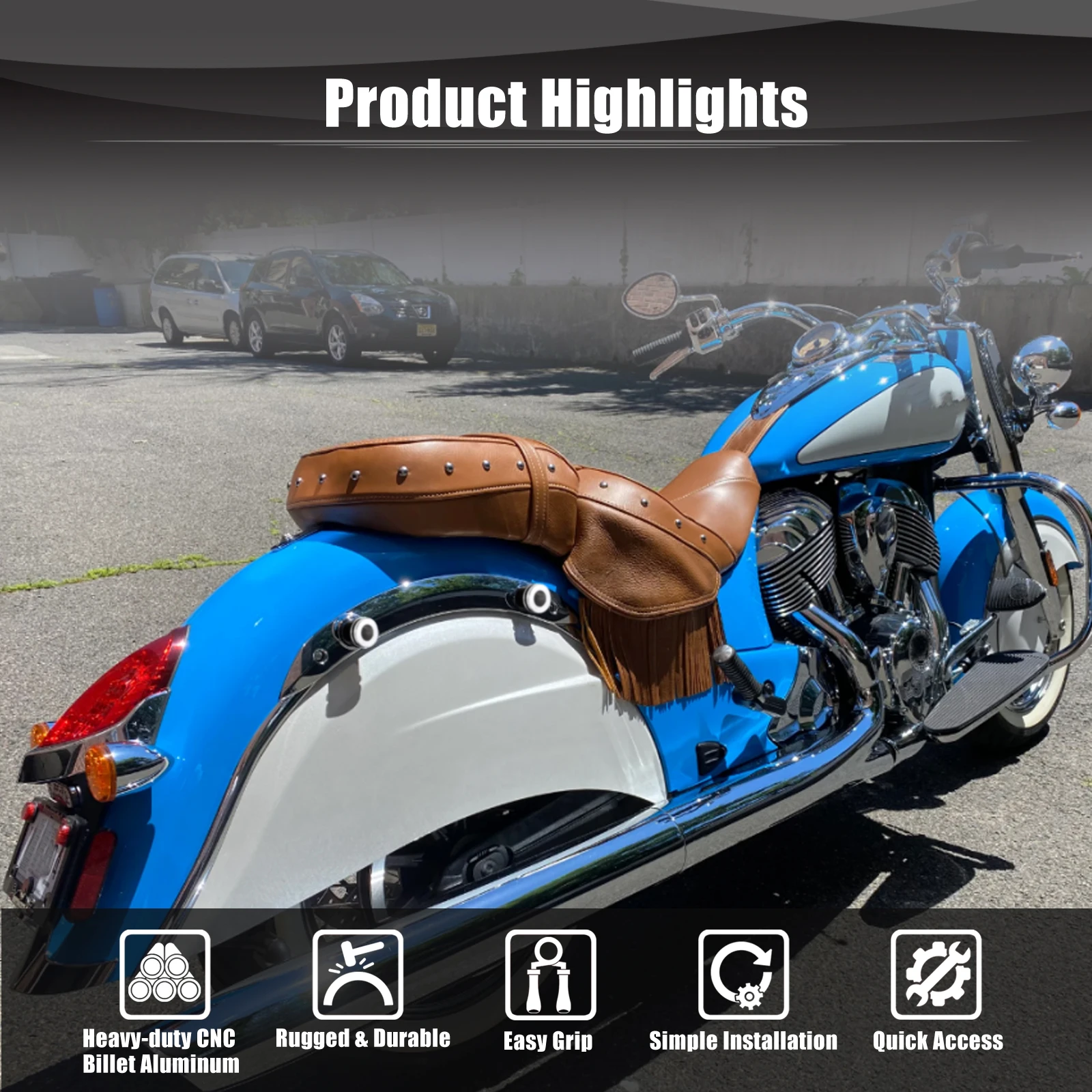 Sissy Bar Mounting Spools Kit Saddlebags Backrest Quick Release Replacement for Indian Chief Classic Dark Horse Chief Vintage 4