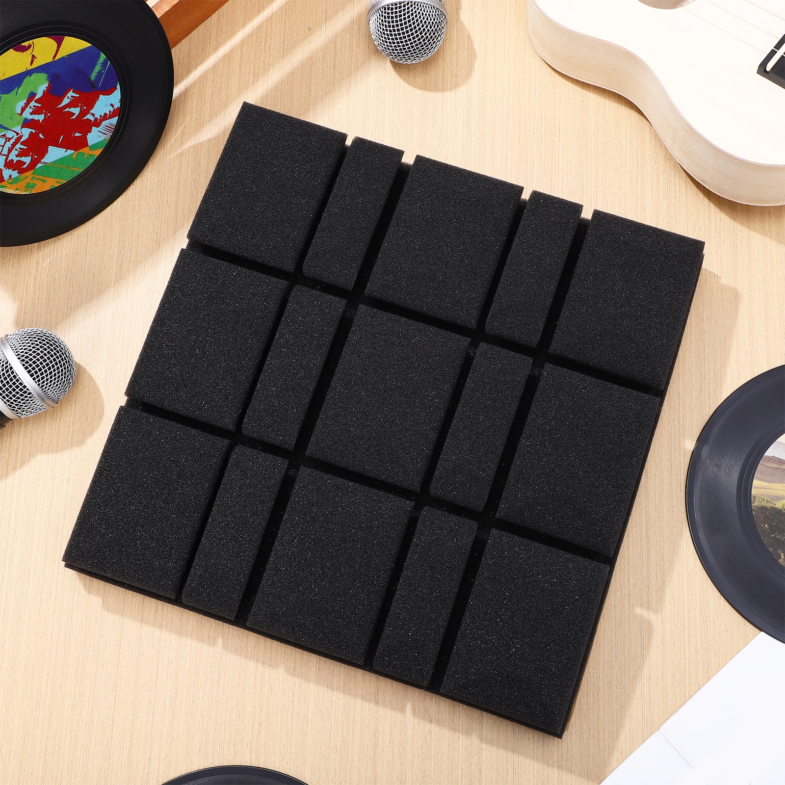 

12pcs Soundproof Mushroom Head High-Density Acoustic Panels Sound Absorbing Wall Panels For Studio Home Recording
