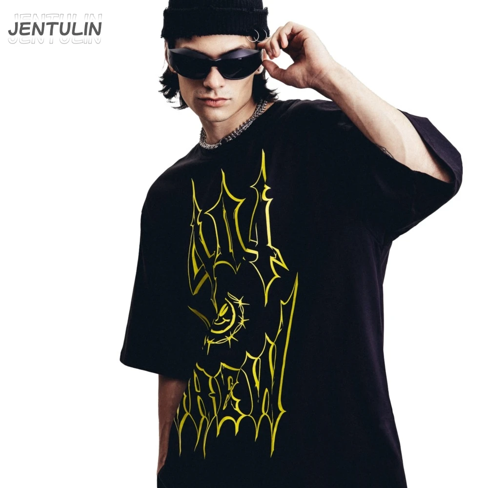 Hip Hop Streetwear Men Tshirt Oversized Short Sleeve 404 crew Graphic Print Y2k Tops Tee Harajuku Goth Aesthetic Clothing Cotton